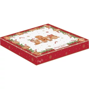 Tálca Porcelán karácsonyi 20x19cm, Fancy Gingerbread dobozban