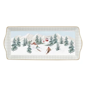 Tálca Porcelán karácsonyi 35x15cm, Chalet dobozban