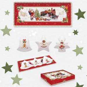 Tálca Porcelán karácsonyi 36x16cm, dobozban Christmas Memories