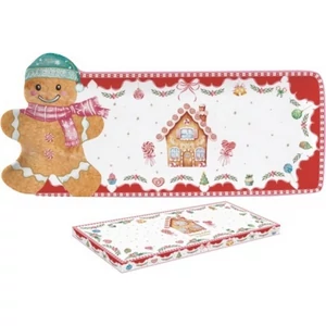 Tálca Porcelán karácsonyi 36x16cm, dobozban, Sweet Christmas