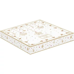 Tálca Porcelán karácsonyi 19,5cm, csillagtálca Christmas Lights kézzel festett dobozban