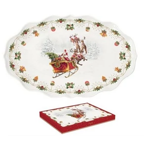 Tál Porcelán ovál, 40x25,5cm, dobozban Nostalgic Christmas