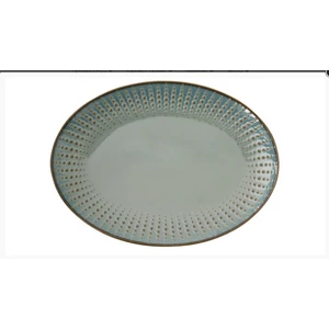 Tál Porcelán ovál 32x23cm, Drops Celadon Porcelántál