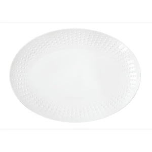 Tál Porcelán ovál 32x23cm, Drops White Porcelántál