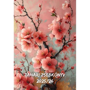 Tanári zsebkönyv 2025/26 145x205mm, cseresznyevirág mintás Realsystem   kollekció 5311-70