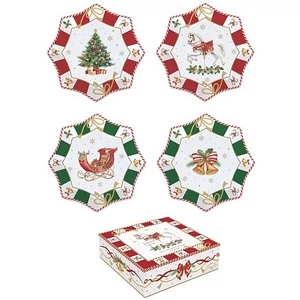 Tányér porcelán karácsonyi 16cm Christmas Tale 4db-os, dobozban