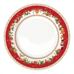 Tányér porcelán karácsonyi 26,5cm, Chalet lapostányér kézzel festett