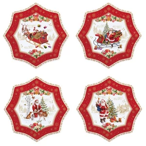 Tányér porcelán karácsonyi 16cm Christmas Memories 4db-os, dobozban