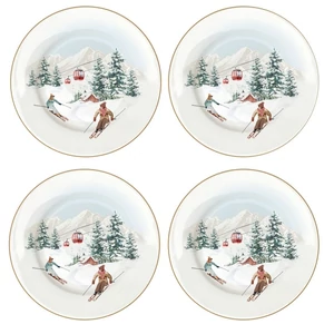 Tányér porcelán karácsonyi 19cm, Magie de Noel 4db-os, dobozban