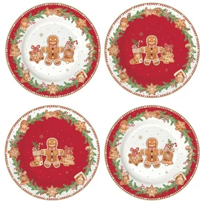 Tányér porcelán karácsonyi 19cm, Nutcracker 4db-os, dobozban