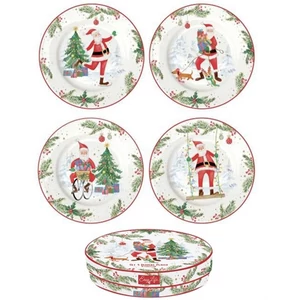 Tányér porcelán karácsonyi 19cm, Vintage Nutcracker 4db-os, dobozban