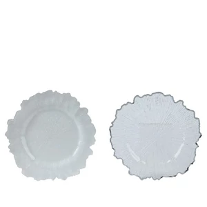 Tányéralátét elegáns 24' tálaláshoz fehér, jégvirág fehér 34 cm 2cm sdkae