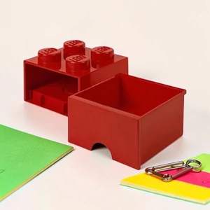 Tárolódoboz LEGO Brick", piros fiókos