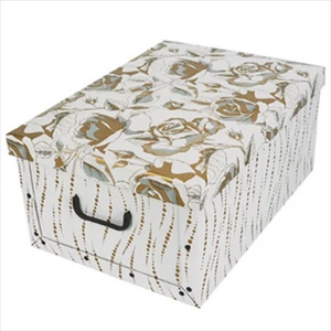 Tárolódoboz maxi 51x37x24 arany rózsa virág 7017 