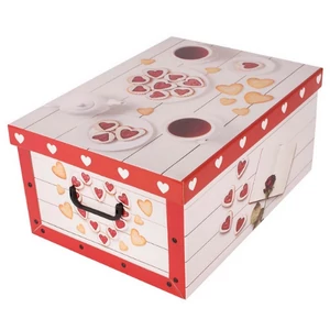 Tárolódoboz maxi 51x37x24 miss space love fehér szív 