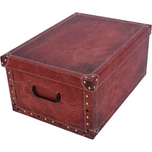 Tárolódoboz Maxi 51x37x24cm Miss Space, bőrmintás vörös 