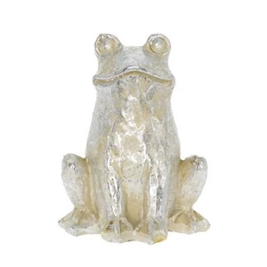 Tavaszi dekor béka poly ezüst 8x7,5x10,5cm Tavaszi, húsvéti dekor