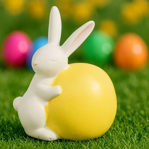 Tavaszi dekor nyúl 13cm húsvéti nyuszi tojást tart 13cm kpmhu '25
