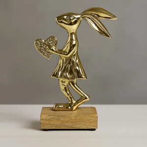 Tavaszi dekor elegáns nyúl nyuszi szívvel 11,5x5x16cm SDDST5