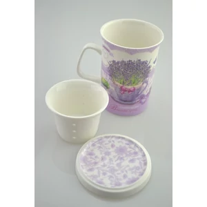 Bögre teás Levendulás 320ml levendula mintás Bögre porcelán + szűrő + tető