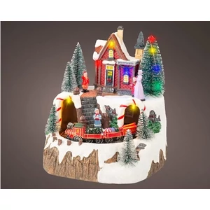 Téliváros karácsonyi dioráma ledes, beltéri dioráma 18cmx19.5cmx20.5cm sdkae