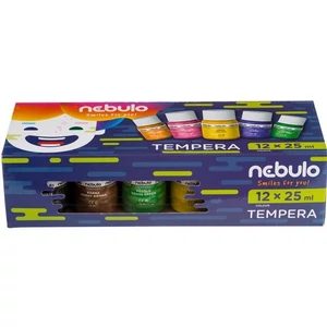 Tempera 12x25ml Nebulo 12 színű, tégelyes Iskolaszer Nebulo NTF-25-12