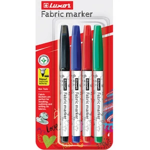 Textilfilc Luxor 4db-os 4db/bliszter textilfilc marker, filctoll