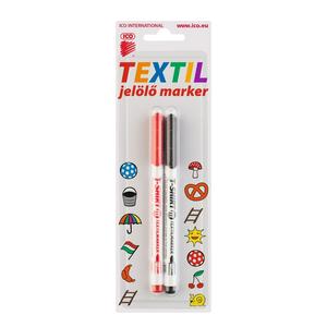 Textilmarker T-SHIRT ICO fekete+piros textilfilc - kreatív termék