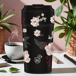 Thermo bögre 470ml Ars Una Flowery black 56653748 6órán át melegen tart