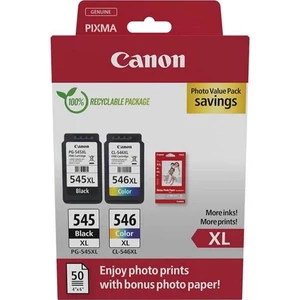 Tintapatron multipack Canon PG-545XL+CL546XL Pixma MG2450, 2550 hez fekete, színes, + GP501 (50 lap 10x15)