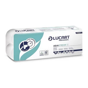 Toalettpapír 2 2 rétegű 10 tekercs kistekercses 22 m LUCART Aquastream 10
