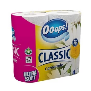 Toalettpapír 3 2 rétegű kistekercses 4 tekercs OOOPS Classic kamilla