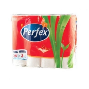 Toalettpapír 3 rétegű 100% cellulóz 24 tekercs/csomag Boni Perfex hófehér