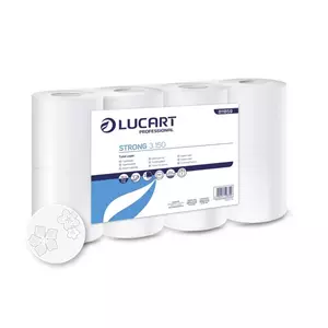 Toalettpapír 3 rétegű 150 lap/tekercs cellulóz 8tekercs/csomag 3.150 Strong Lucart_811B59J hófehér