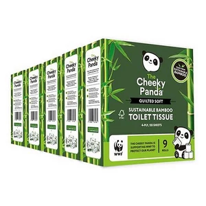 Toalettpapír bambusz 3 rétegű kistekercses 9 tekercs CHEEKY PANDA fehér