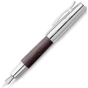 Faber-Castell töltőtoll E-motion -F- króm/fa fekete 148221