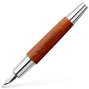 Faber-Castell töltőtoll E-motion -F- króm/fa barna 148201