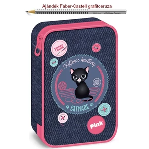 Ars Una tolltartó többszintes Think Pink - cicás - cicás üres 18' 91348401 nagymérfüzetű írószertartókkal