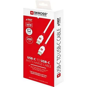 Töltőkábe USB-C/USB-C gyorstöltés 2m SKROSS fehér