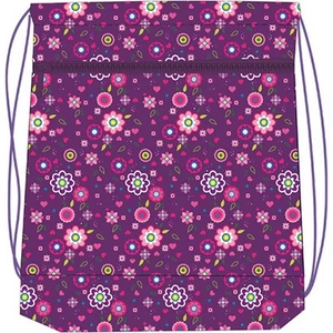 Tornazsák Belmil 20 Violet szívecskés, szíves-virágos lila 336-91 43x45cm hálós sportzsák Gym Bag