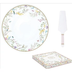 Tortatál porcelán 32cm, Birds Melody dobozban