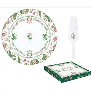 Tortatál porcelán 32cm, Botanical Chic dobozban