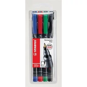 Alkoholos marker Stabilo OHP F 0,7mm tűhegyű 4színű készlet Írószerek STABILO 842/4