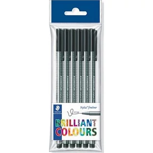 Tűfilc fekete Staedtler Triplus 0,3mm-es, 6db Írószerek STAEDTLER 334-9 PB6