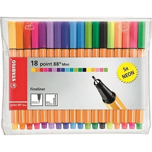 Tűfilc készlet 18 Stabilo Point 88 Mini Neon 0,4mm, 18színű Írószerek STABILO 688/18-2