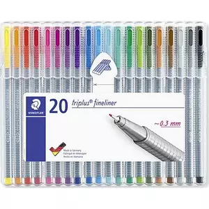 Tűfilc készlet 20 Staedtler Triplus Box 0,3mm-es 20színű készlet Írószerek STAEDTLER 334 SB20