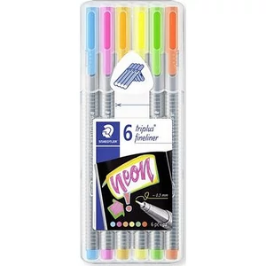 Tűfilc készlet 6 Staedtler Triplus Neon 0,3mm, 6 neon szín Írószerek STAEDTLER 334 SB6CS3