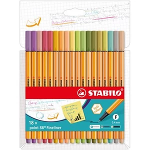 Tűfilc készlet Stabilo 0,4mm, Point 88, 18 különböző szín TST8818225