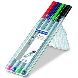 Tűfilc készlet 4 Staedtler Triplus Box 0,3mm-es 4színű készlet Írószerek STAEDTLER 334 SB4