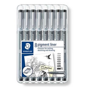 Tusfilc készlet Staedtler 8 különböző vonalvastagság Pigment liner 308, fekete